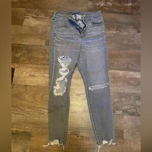 Distressed Gray Women's Jeans